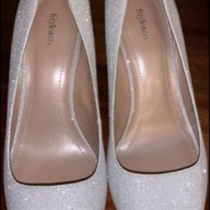 Silver sparkly heels
